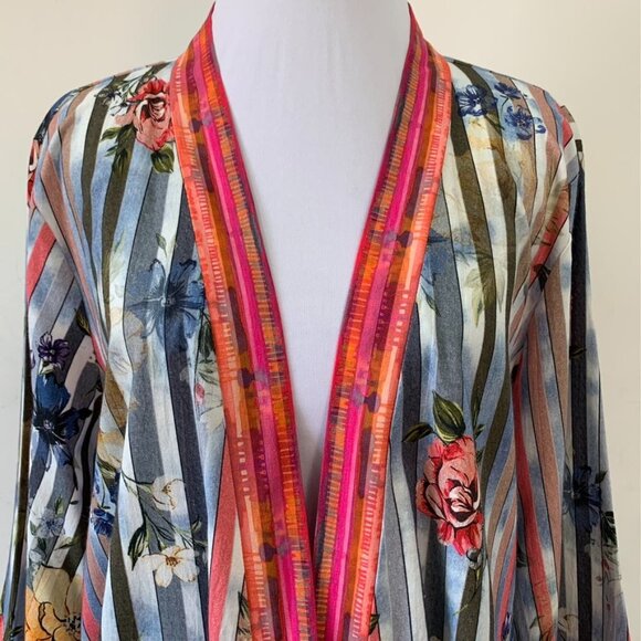 Tolani Collection Kimono Boho Duster Size XS Open Cardigan Floral Multicolor - Picture 2 of 11